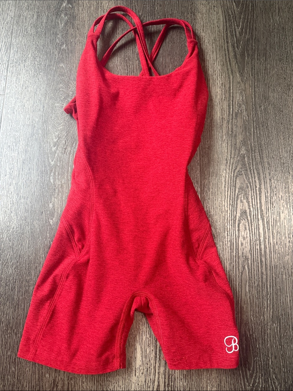 Bombshell sportswear heathered dark red Sleeveless One-Piece Romper Bodysuit
